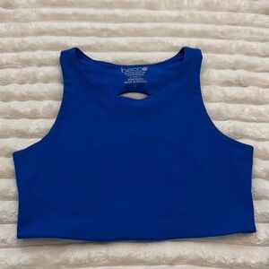 BECCA Bright Blue Crop Tank with Front Keyhole Sz XL